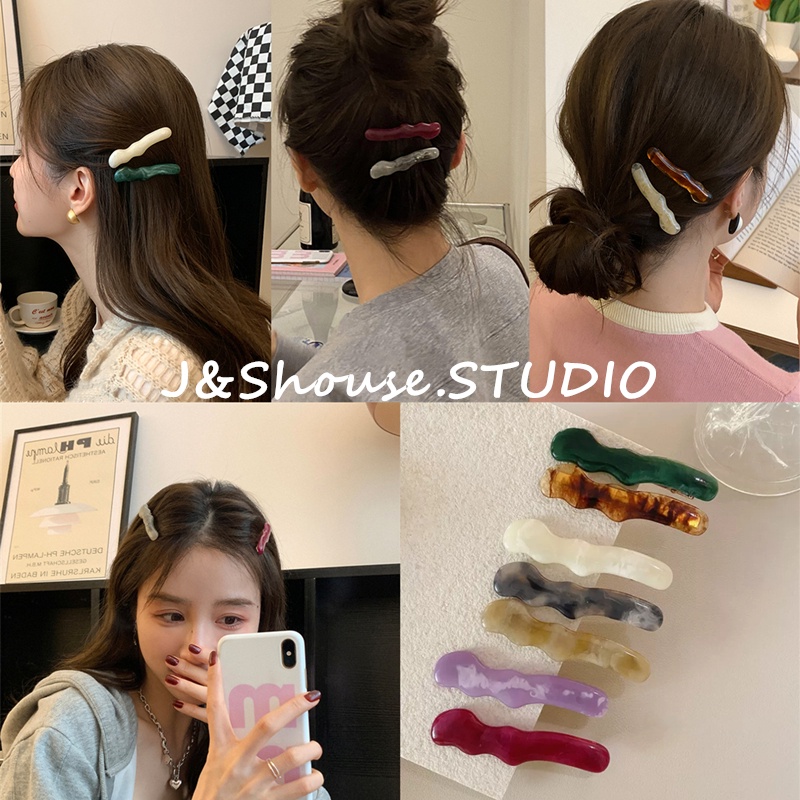 Kf564 อะคริลิคเกาหลีคลื่นไม่สม่ําเสมอคลิปจระเข้แบน hairpstyle อุปกรณ์เสริมผู้หญิง