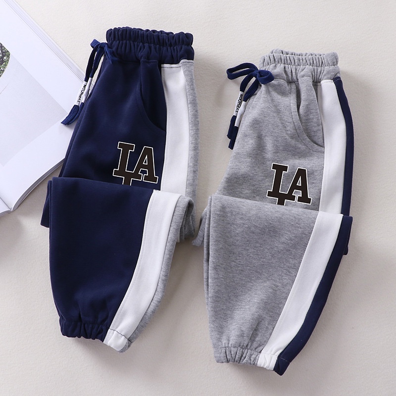 [ML] 80-140 ซม. สไตล์ใหม่ ขายดี เด็กผู้ชาย เด็กทารก ฤดูใบไม้ผลิ ฤดูใบไม้ร่วง กางเกงกีฬา ผ้าฝ้าย เกาหลี เย็บปะติดปะต่อกัน กางเกงวอร์ม เด็กผู้ชาย เด็กผู้หญิง กางเกงหูรูด