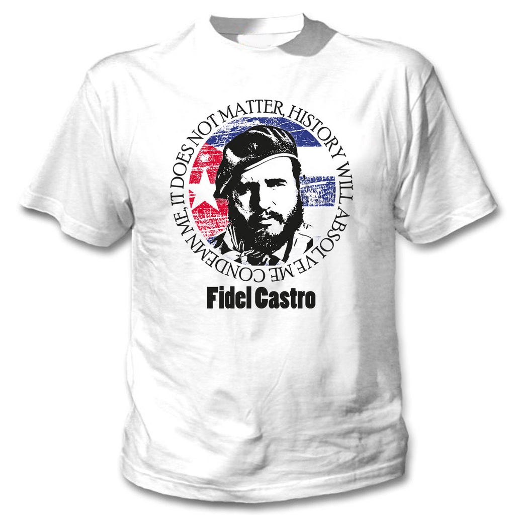 ใหม่แฟชั่นตลกเสื้อยืด Fidel Castro Condemn Me T เสื้อผู้ชายผ้าฝ้ายแขนสั้น Tshirt Hip Hop Tees Tops H