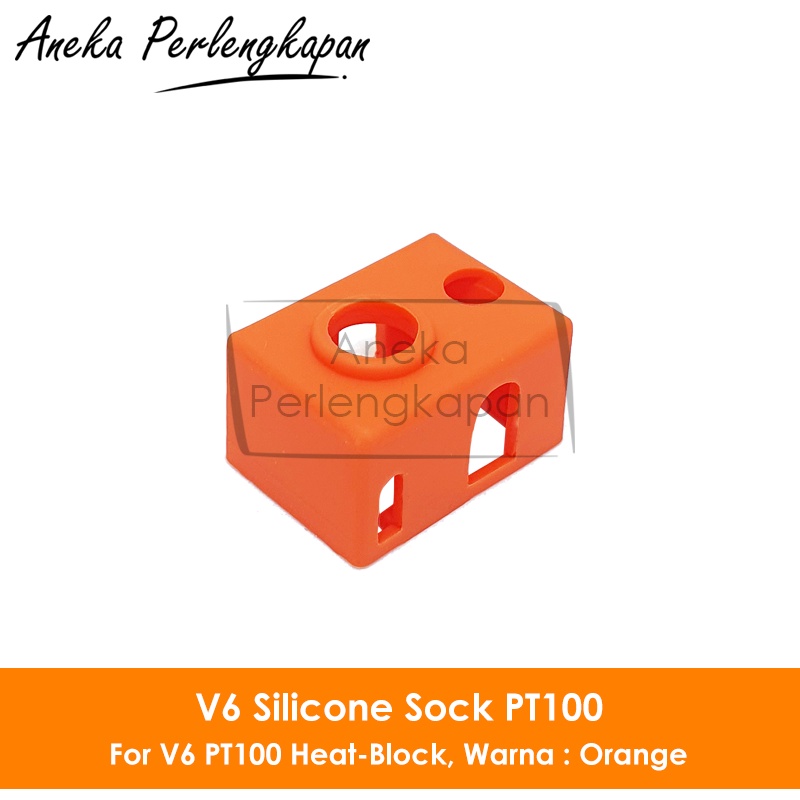 V6 PT100 Sensor Hot End Heat Block ซิลิโคนถุงเท้าฉนวนกันความร้อน - สีส้ม