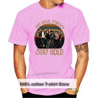 2023เสื้อยืดผ้าฝ้าย ลดกระหน่ํา เสื้อยืด ลาย The Outsiders Stay Gold Pony Stay Gold สีดํา S 6 MNineo07MFekbl64