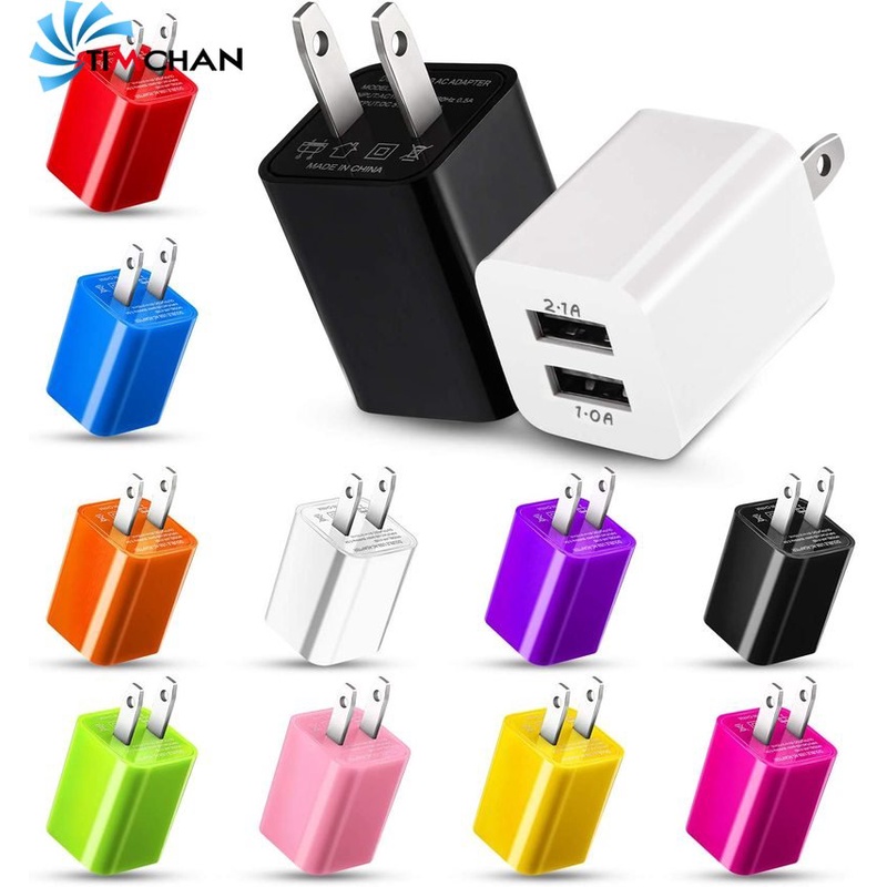 อะแดปเตอร์พอร์ต USB คู่ 5V 2A สําหรับสมาร์ทโฟน iphone HTC Android MP3