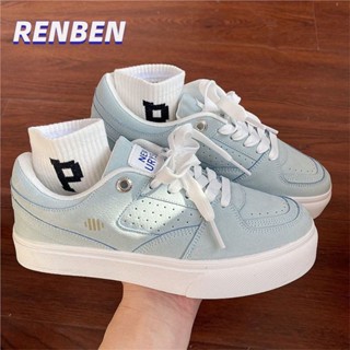 RENBEN รองเท้าสเก็ตบอร์ดของผู้หญิงที่เดินทางมาพักผ่อนต่ำบนรองเท้าคู่ใหม่แฟชั่น Retro Slate