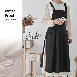 BBB Ajustable Apron Waterproof Korean Lienen Waist Pocket Kichenwear