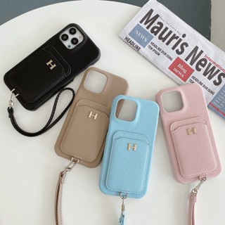 เคสโทรศัพท์มือถือหนัง กันกระแทก พร้อมสายคล้อง คุณภาพสูง สําหรับ iPhone 14 13 12 11 Pro Max XsMax XR X Xs 14promax