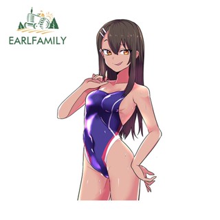 Earlfamily สติกเกอร์กันแดด ลายกราฟฟิติ Nagatoro น่ารัก ขนาด 13 ซม. x 7.6 ซม. สําหรับตกแต่งหมวกกันน็อค แล็ปท็อป รถจักรยานยนต์