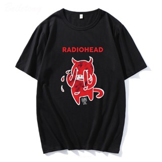 Radiohead T เสื้อน่ารัก Devil Cry Tshirt ผ้าฝ้าย100 Band เพลงตลกอัลบั้มพิมพ์หลวมอัลบั้มเสื้อเพลง Tee unisex Harajuk_03