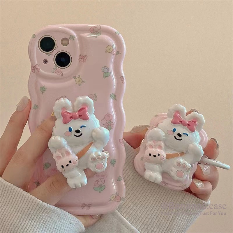 เคสโทรศัพท์มือถือ แบบนิ่ม ลายการ์ตูนกระต่าย สําหรับ IPhone 14 13 12 11 Pro Max X Xr Xs Max 7 8 Plus