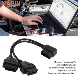 Xinpin OBD2 Splitter 1 in 2 Y Extension Cable 16Pin Car Diagnostic Extender Cord Adapter Fit For 12V 24V Obdii Port