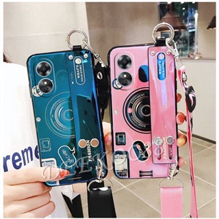 ใหม่ เคสโทรศัพท์มือถือ ลายกล้องถ่ายรูปน่ารัก พร้อมสายคล้องข้อมือ และสายคล้อง สําหรับ OPPO Reno 8 8T Reno8 T A78 4G 5G 2023 OPPOA78 Reno8T