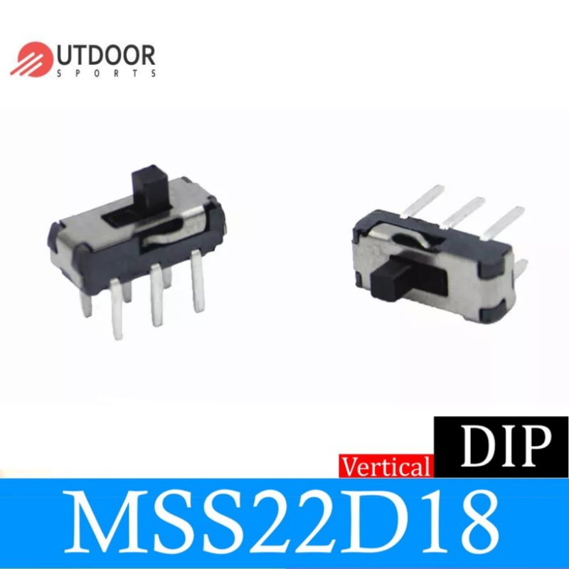 สวิตช์เลื่อน MSS22D18 MINI Slide Switch 2P2T 6 Pin