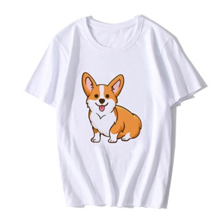 Cute Corgi Tops Summer Funny Casual Clothing Sweethearts Outfit Birthday Present Hip Hop Men Short Sleeves Tshirt_04