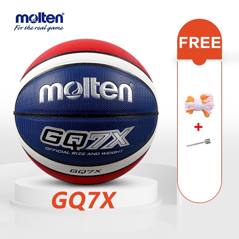 Moltens GQ7X Size 7 วัสดุหนัง PU Basketball Free Mesh Bag