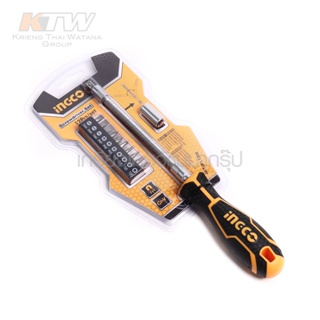 INGCO ไขควงอ่อนตัว พร้อมดอกไขควง 12 ชิ้นชุด รุ่น AKSDFL1208 ( 12 Pcs Flexible Handle Screwdriver Set ) ถูก