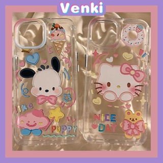 VENKI - เคสไอโฟน11 เคส Case สำหรับ iPhone 14 Soft TPU เคสใสอวกาศน่ารักการ์ตูนคู่เคสชุบปุ่มป้องกันกล้องกันกระแทกสำหรับ iPhone 14 13 12 11 PLUS PRO MAX 6 7 8 PLUS XR XS