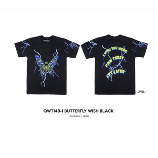 QWT149-1 BUTTERFLY BLACK เสื้อยืดสีดำ