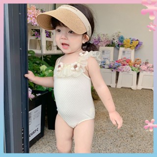 Girls swimsuit one-piece holiday hot spring swimsuit 2023 new cute flower baby swimsuit western style