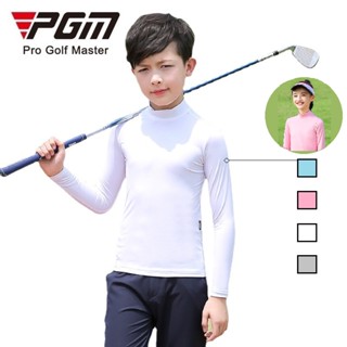 Pgm GOLF เสื้อแขนยาว ผ้าเรยอน สีพื้น พร้อมฟังก์ชั่นดูดซับเหงื่อ ป้องกันรังสียูวี สําหรับเด็กผู้ชาย เด็กผู้หญิง