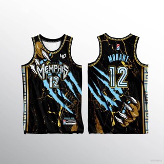 เสื้อกีฬาบาสเก็ตบอล Estar Grizzlies Morant Jersey ขนาดใหญ่ สีดํา