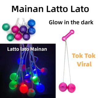 ของเล่นเด็ก เกม Tok Tok Old School Latto Lato Mainan เรืองแสงในที่มืด