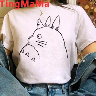 เสื้อยืด พิมพ์ลาย Studio Ghibli Totoro Spirited Away สไตล์ฮาราจูกุ สําหรับผู้หญิง