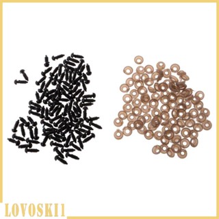 [Lovoski1] ตุ๊กตาหมีเท็ดดี้ ขนาด 6 มม. สีดํา 100 ชิ้น