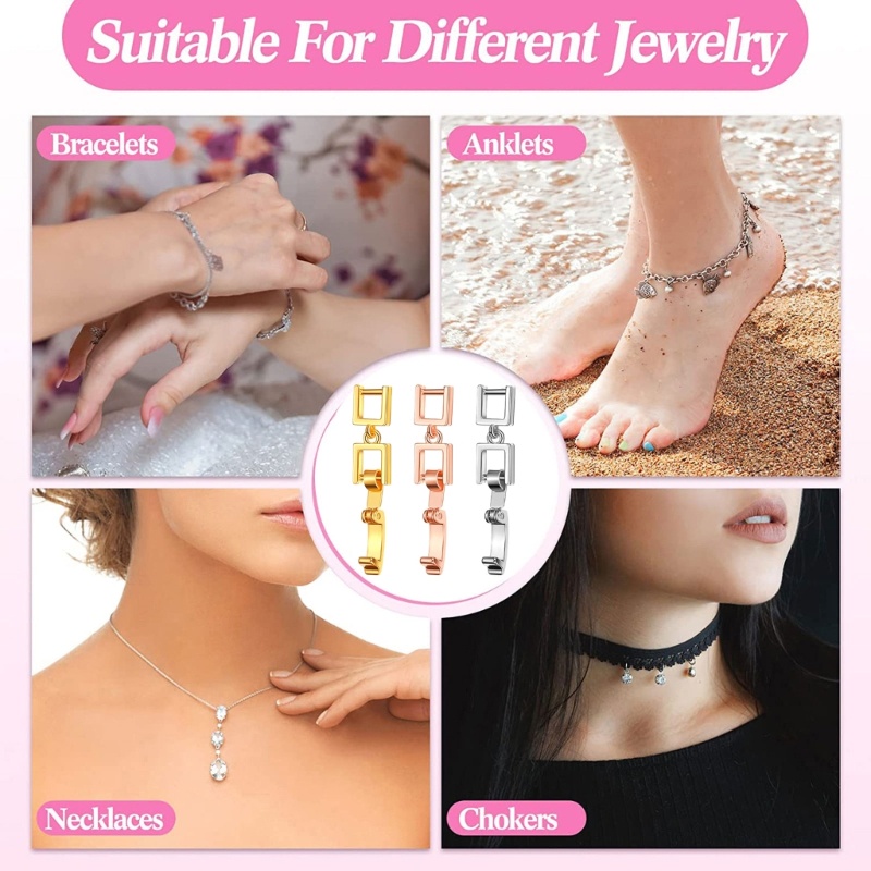 Whi 5 ชิ้นพับ Over Clasp Extender สําหรับสร้อยข้อมือสร้อยคอและเครื่องประดับทํา