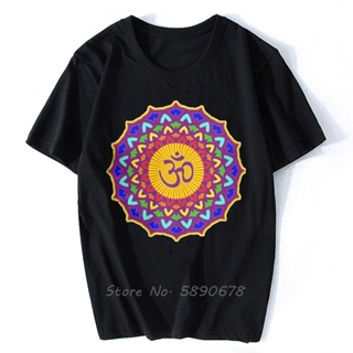 Leisure 7th Chakra Mandala Yoga Om T-Shirts Men O Neck T Shirts Buddhism Buddha Spiritual Religion Short Sleeve Tee_04
