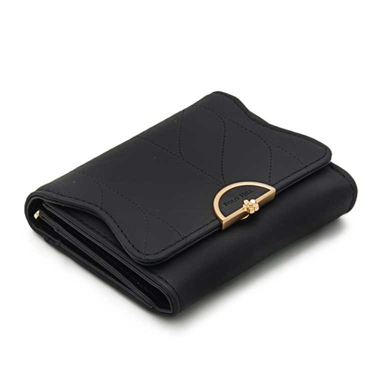 Polo HILL Ladies Leaf Inspired Stitching Tri-Fold Wallet PW120