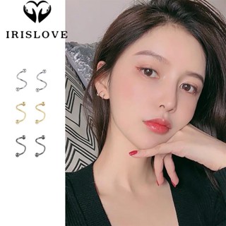 Irislove เก๋ไก๋ สเตนเลส บอลเล็ก บิดสกรู ต่างหู สําหรับผู้หญิง ผู้ชาย มีสไตล์ เจาะเกลียว ต่างหูสตั๊ด พังก์ หู ปาก จมูก แหวน เครื่องประดับ อุปกรณ์เสริม