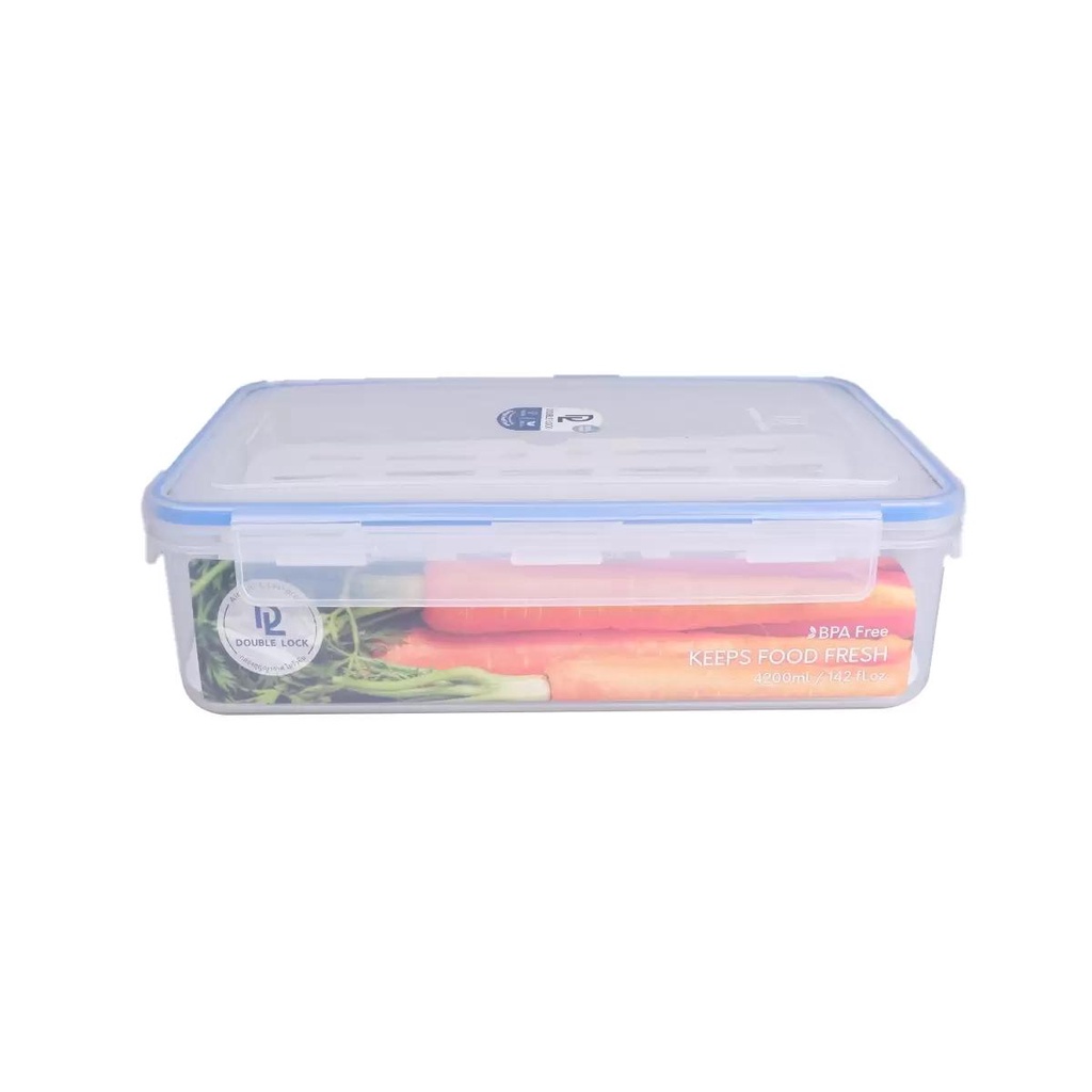 HOMEHAP JCJ กล่องอาหาร ทรงเหลี่ยม 4200 มล. รุ่น 9512 สีน้ำเงิน กล่องอาหารพลาสติก กล่องอาหาร กล่องเก็