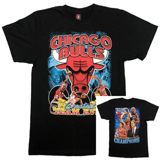 เสื้อยืดแขนสั้น ผ้าฝ้าย 100% พิมพ์ลาย CHICAGO BULLS GREATEST TEAM EVER Shirt ( ROCKYEAH ) สไตล์ฮิปฮอป