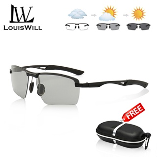 Louiswill แว่นตากันแดด เลนส์โพลาไรซ์ ป้องกันรังสีอัลตราไวโอเลต ป้องกัน UV400 เปลี่ยนสีได้ สําหรับผู้ชาย