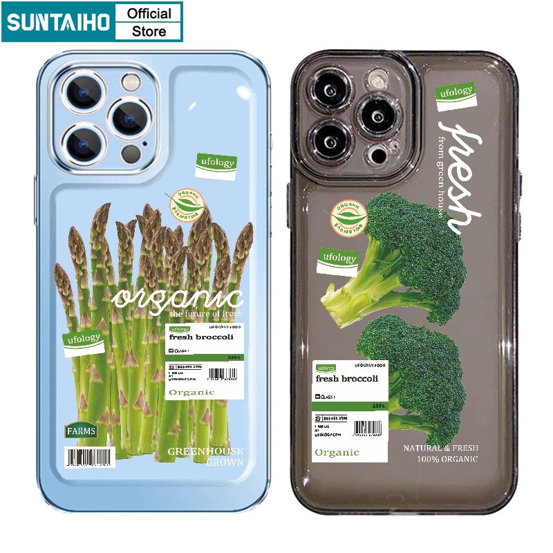 Suntaiho ใหม่ล่าสุด เคสโทรศัพท์มือถือแบบนิ่ม ใส กันกระแทก ลายสติกเกอร์ผัก สร้างสรรค์ แฟชั่น สําหรับ iPhone 11 Pro Max 13 12 11 14 Pro X XS XR XSMAX 7 Plus 8 Plus