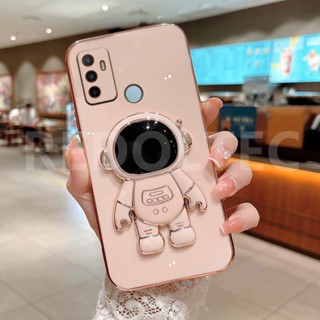 เคส OPPO A53 A33 A31 2020 เคสโทรศัพท์มือถือ ซิลิโคนนิ่ม ลายนักบินอวกาศ 6D พร้อมขาตั้ง สําหรับ