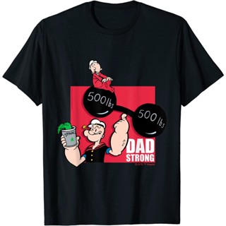 เสื้อยืดแขนสั้น พิมพ์ลาย Popeye Dad Strong Fathers Day เหมาะกับของขวัญพรีเมี่ยม แฟชั่นสําหรับผู้ชาย และผู้หญิง_03