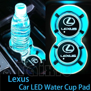 แผ่นรองแก้ว มีไฟ LED หลากสี สําหรับตกแต่งภายในรถยนต์ Lexus