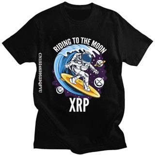 เสื้อยืดเด็กผช Rijden Om De Maan Rimpel Xrp เสื้อยืดคริปโต Voor Mannen Katoenen เสื้อยืดสันทนาการ ที Bitcoin นักบิน_05