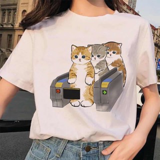 Couple Tshirt Womens Cat and Animal Print T-shirt Womens Harajuku Summer Short Sleeve T-shirt Kawai Casual T-shir_07