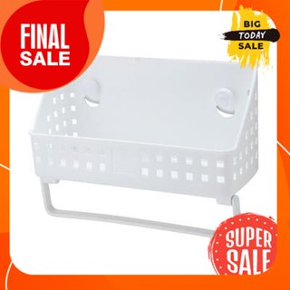 ตะกร้าใส่ของพร้อมราวแขวน KASSA รุ่น KS-R1820 สีขาวStorage basket with hanging rail model KS-R1820 white