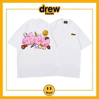 เสื้อยืดแขนสั้น ผ้าฝ้าย ทรงหลวม พิมพ์ลายตัวอักษร Drew House Justin Bieber สําหรับผู้ชาย และผู้หญิง_03