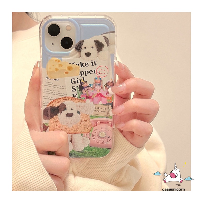 เคสโทรศัพท์มือถือซิลิโคน TPU นิ่ม กันกระแทก ลายการ์ตูนสุนัขน่ารัก ฉลากหนังสือพิมพ์ สร้างสรรค์ สําหรับ iPhone 14 11 13 12 Pro MAX XR X XS MAX 6 6S 7 8 Plus