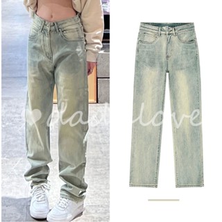 DaDulove New American Ins Retro High Street Yellow Mud Straight Jeans Niche High Waist Slim Fit Womens Pants