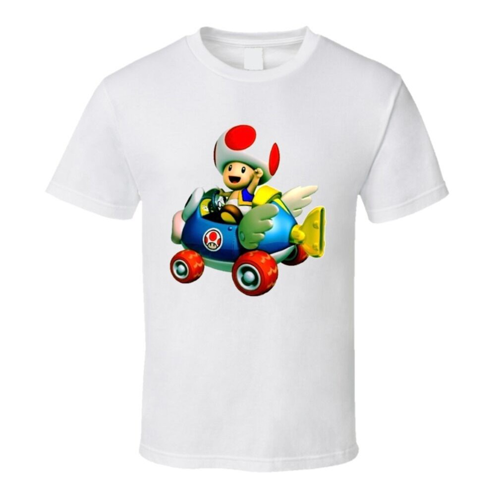 [S-5XL]พร้อมส่ง เสื้อยืดคอกลม พิมพ์ลาย Mario Kart Toad Video Game สําหรับผู้ชาย