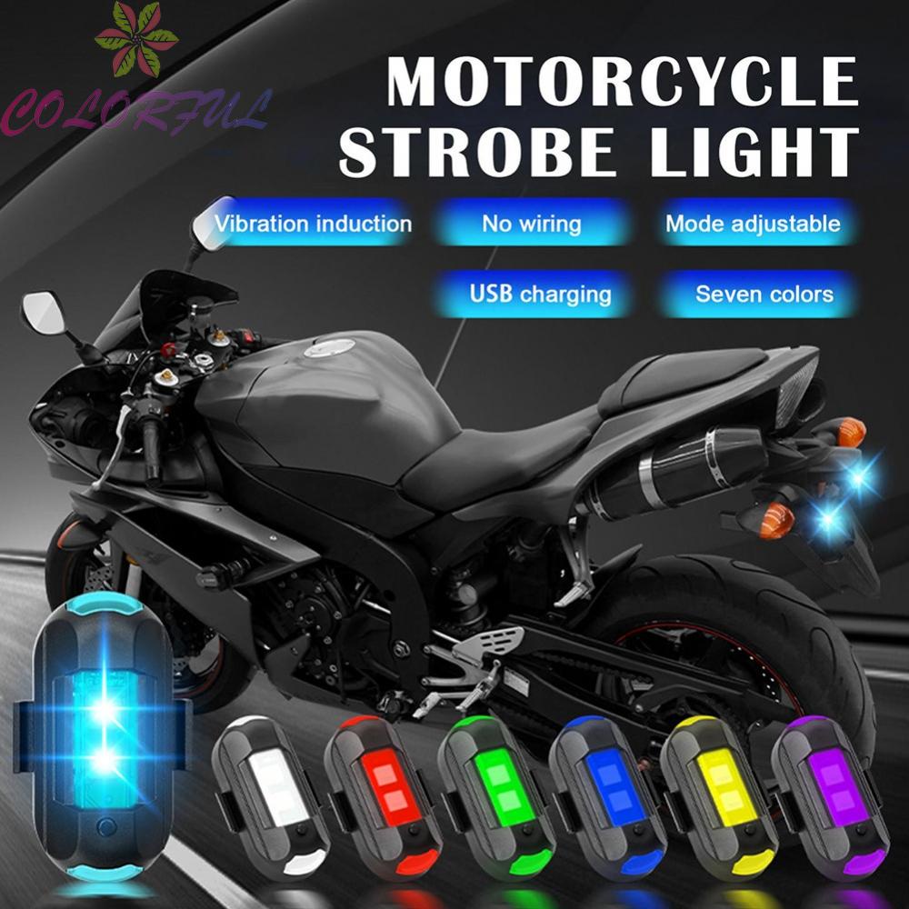 【COLORFUL】7 Colors Motorcycle LED Strobe Light Bike Drone Aircraft USB Flash Light Set New