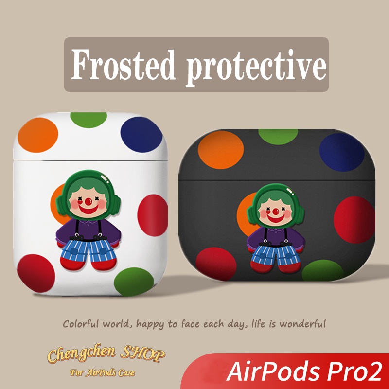 Polka Dot Girl Frosted Feel Soft case หูฟังป้องกันกรณีสําหรับ AirPods 4 หูฟังป้องกันกรณีสําหรับ AirPods3 หูฟังป้องกันกรณีใช้งานร่วมกับ AirPodsPro กรณี AirPods2gen