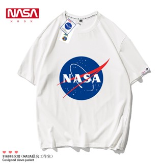 เสื้อยืดใหม่ เสื้อยืดแขนสั้น พิมพ์ลาย nasa ทรงหลวม แฟชั่นฤดูร้อน สําหรับผู้ชาย และนักเรียน