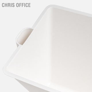  Chris office ชั้นวางหนังสือแบบเคลื่อนย้ายได้สีขาว 3 ชั้นความจุขนาดใหญ่ Universal Wheel วัสดุพลาสติกชั้นวางหนังสือเคลื่อนที่สำหรับห้อง