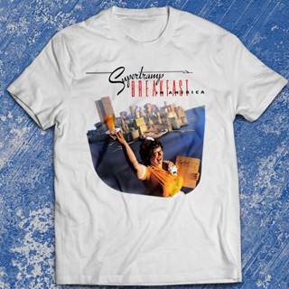 เสื้อยืด พิมพ์ลาย Rock Concert Music Breakfast in America Supertramp tee Roger Hodgson สําหรับผู้ชาย