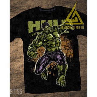 BT 55 the incredible hulk avengers เสื้อยืด สีดำ Black Timber T-Shirt ผ้าคอตตอน สกรีนลายแน่น S M L XL XXL